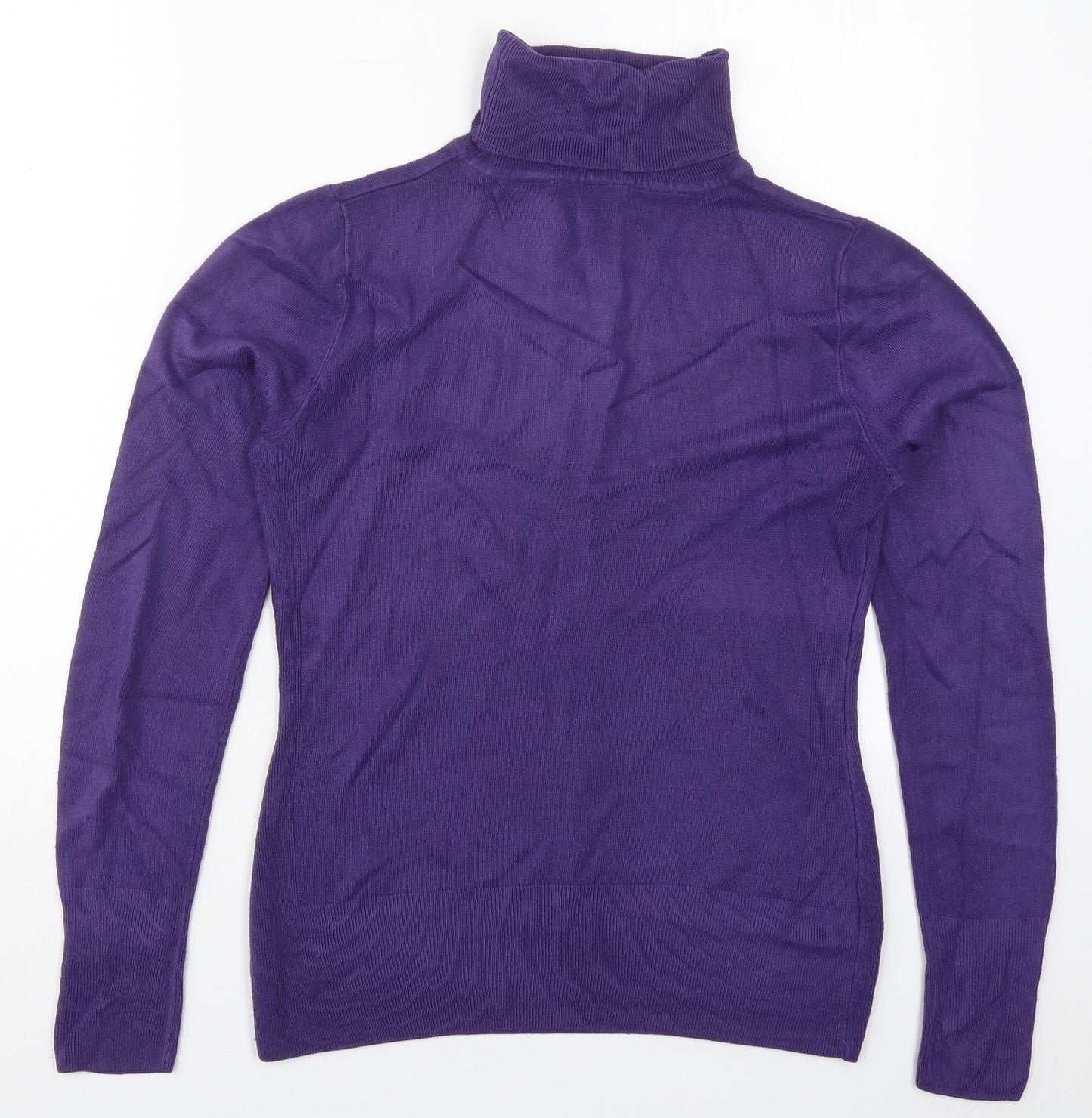 George Womens Purple Roll Neck  Acrylic Pullover Jumper Size 14