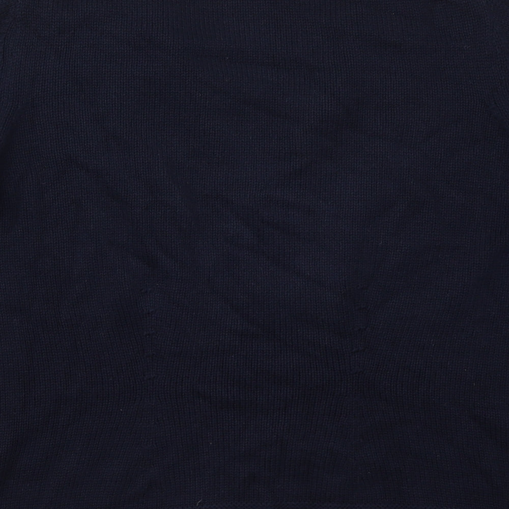 EAST Womens Blue Collared  Cotton Cardigan Jumper Size XL