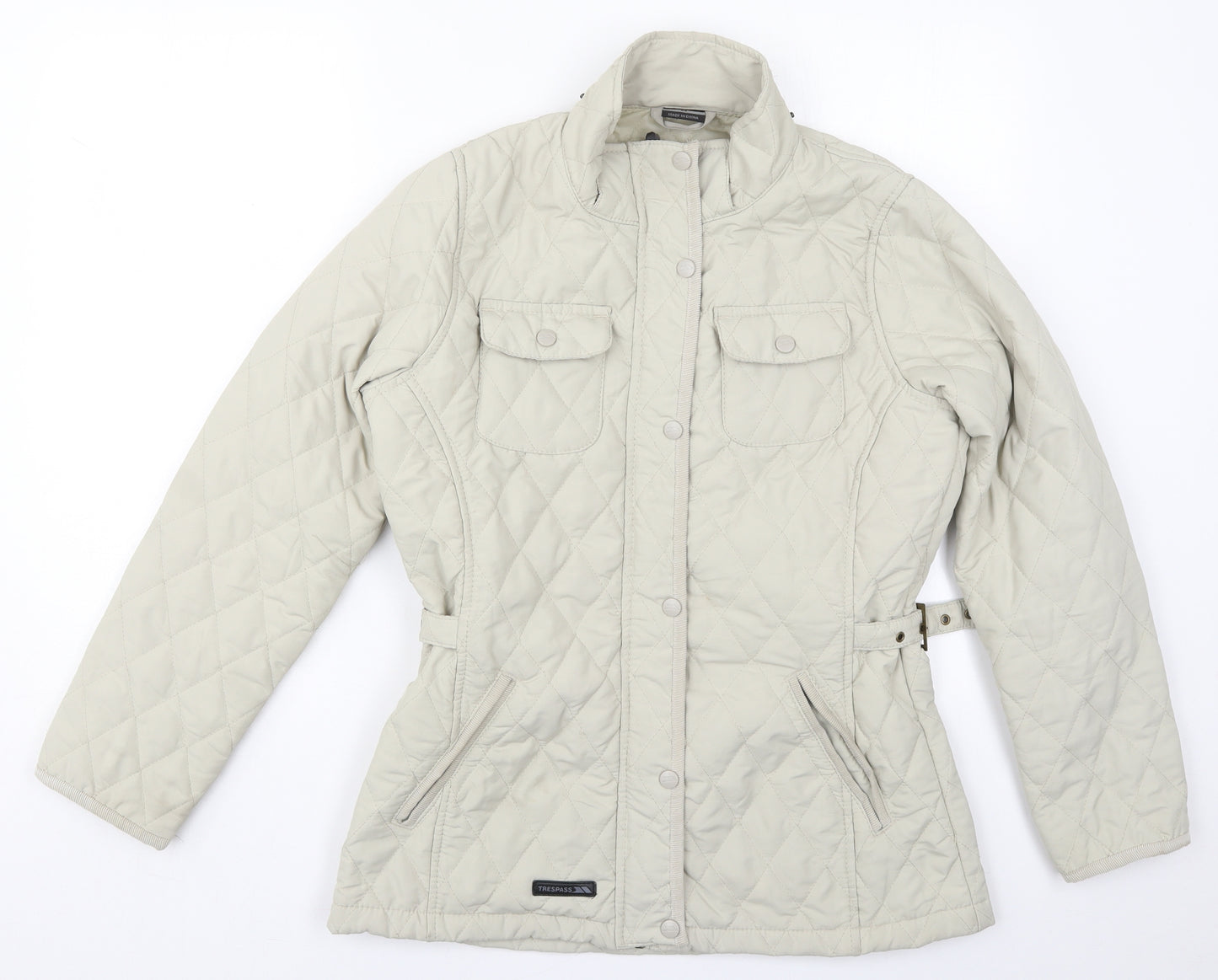 Trespass Womens Beige   Quilted Coat Size M  Zip