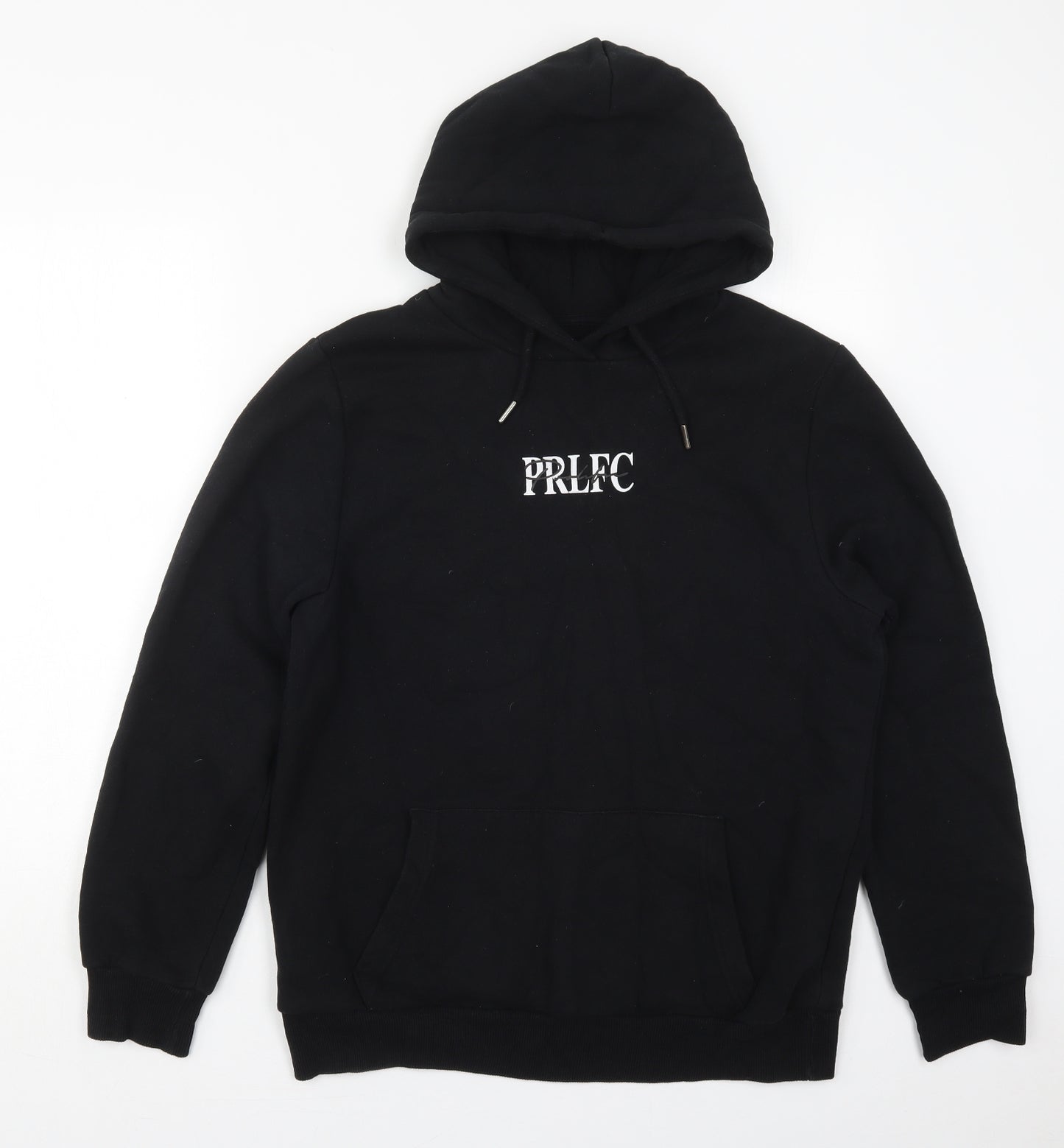 River Island Mens Black  Cotton Pullover Hoodie Size M   - PRLFC