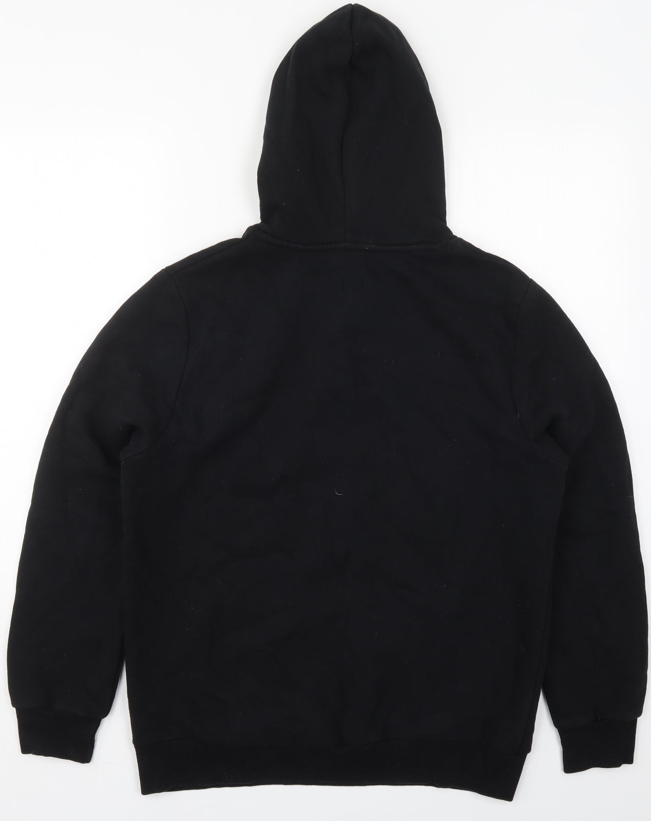 River Island Mens Black  Cotton Pullover Hoodie Size M   - PRLFC