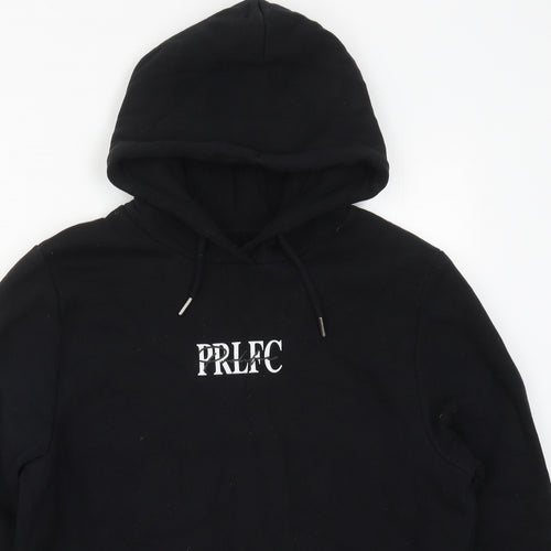 River Island Mens Black  Cotton Pullover Hoodie Size M   - PRLFC