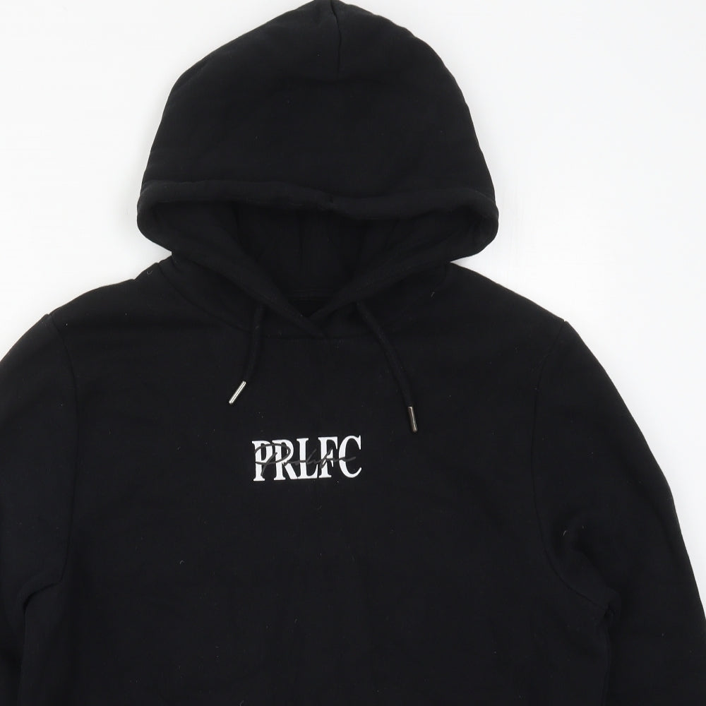 River Island Mens Black  Cotton Pullover Hoodie Size M   - PRLFC