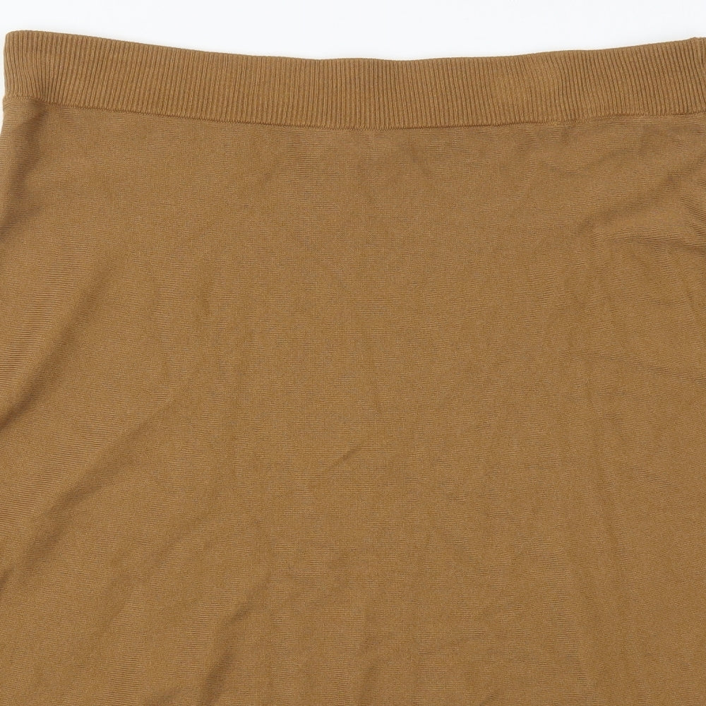 Marks and Spencer Womens Brown  Viscose Skater Skirt Size 18