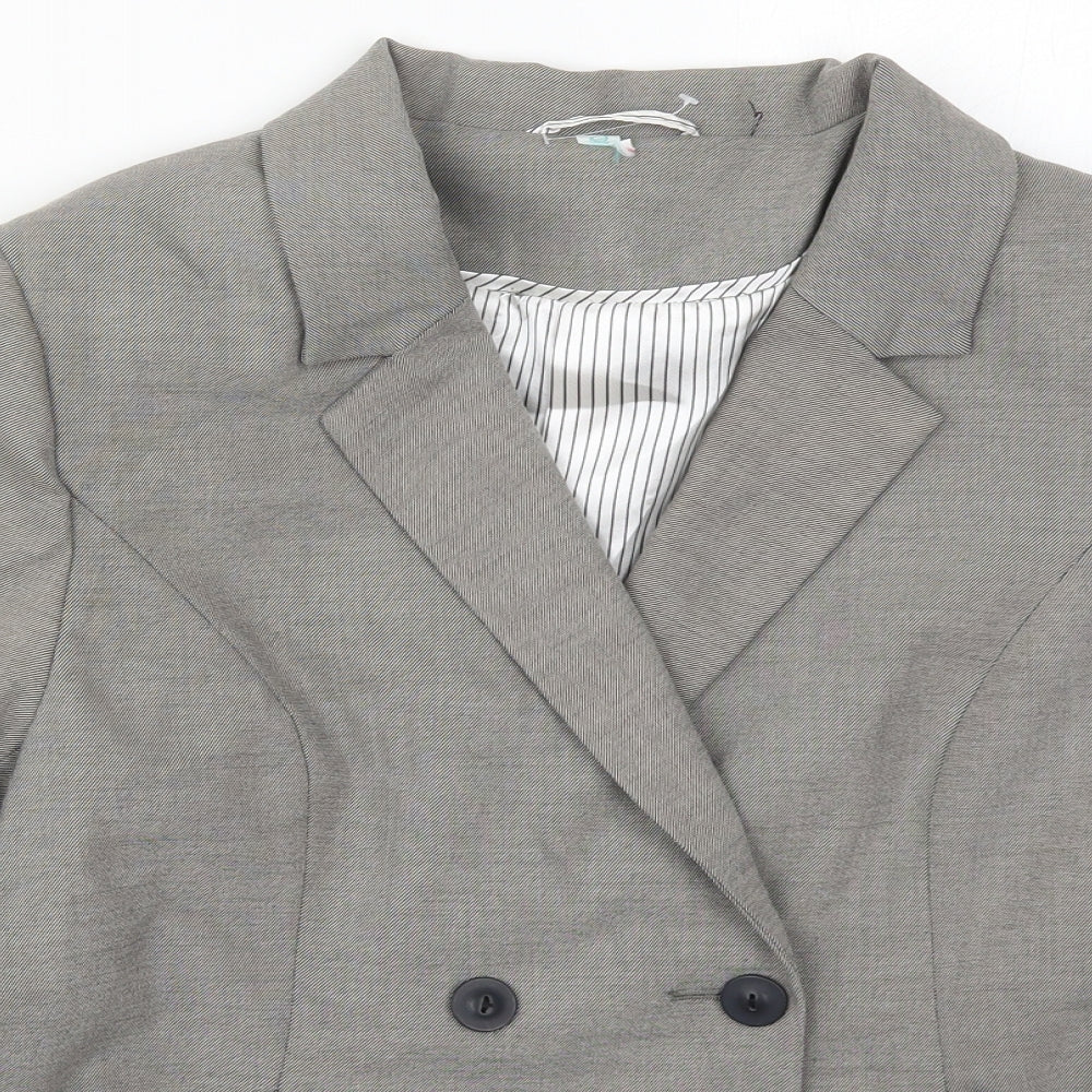 Denim Co Womens Grey  Polyester Jacket Suit Jacket Size 14