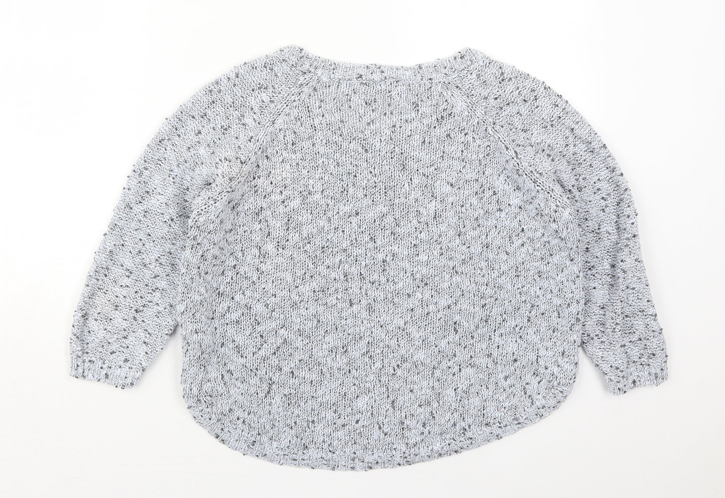 Marks and Spencer Womens Blue Round Neck  Cotton Pullover Jumper Size 10