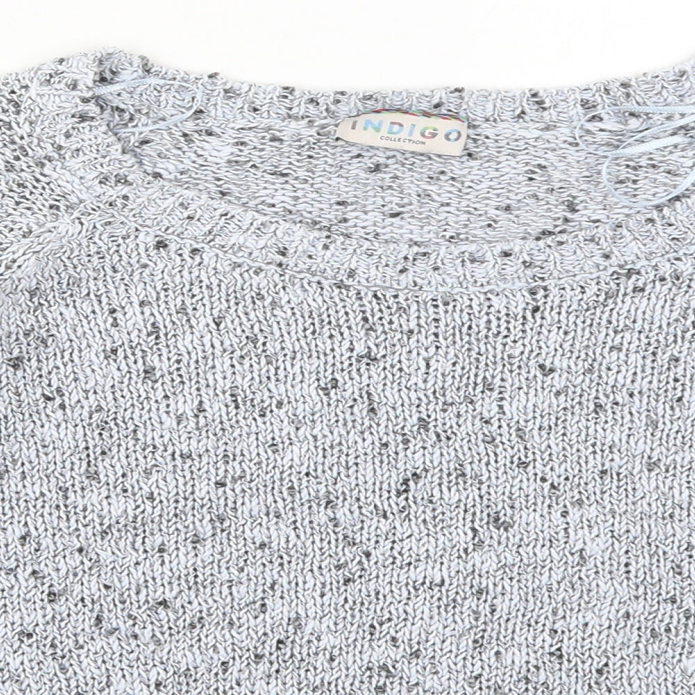 Marks and Spencer Womens Blue Round Neck  Cotton Pullover Jumper Size 10