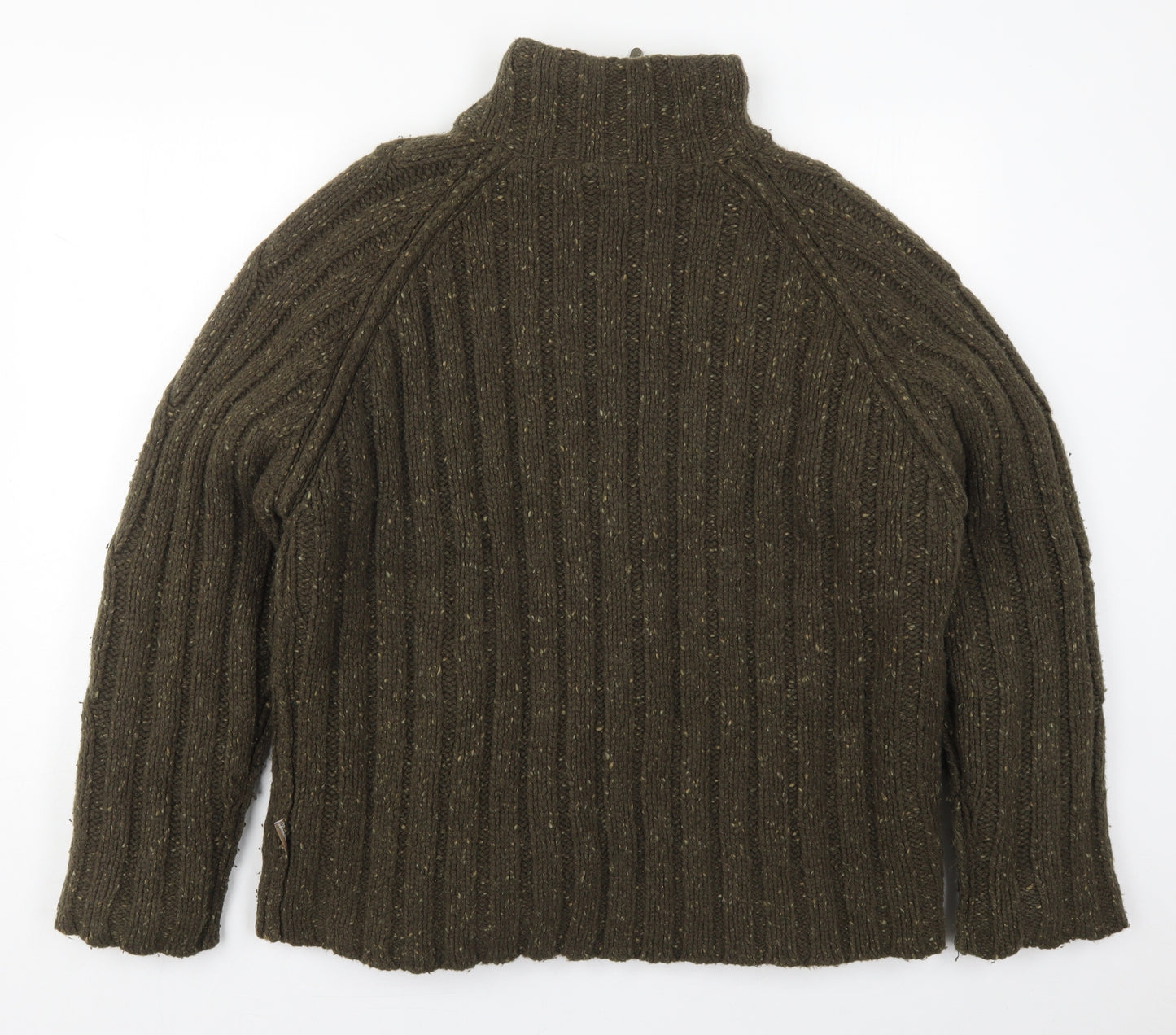 Fat Face Mens Green High Neck  Wool Pullover Jumper Size XL