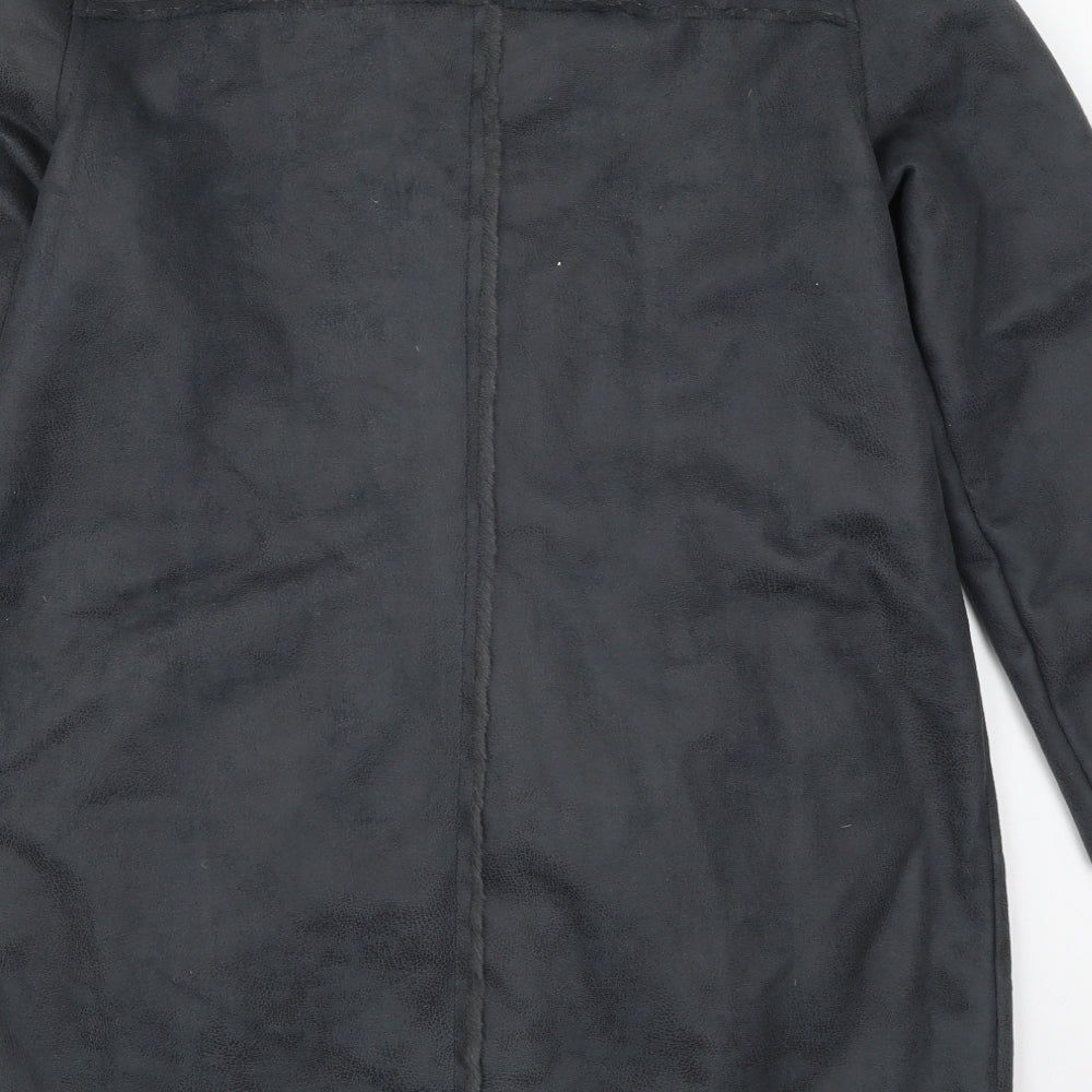 Viz-A-Viz Womens Grey   Pea Coat Coat Size M  Button