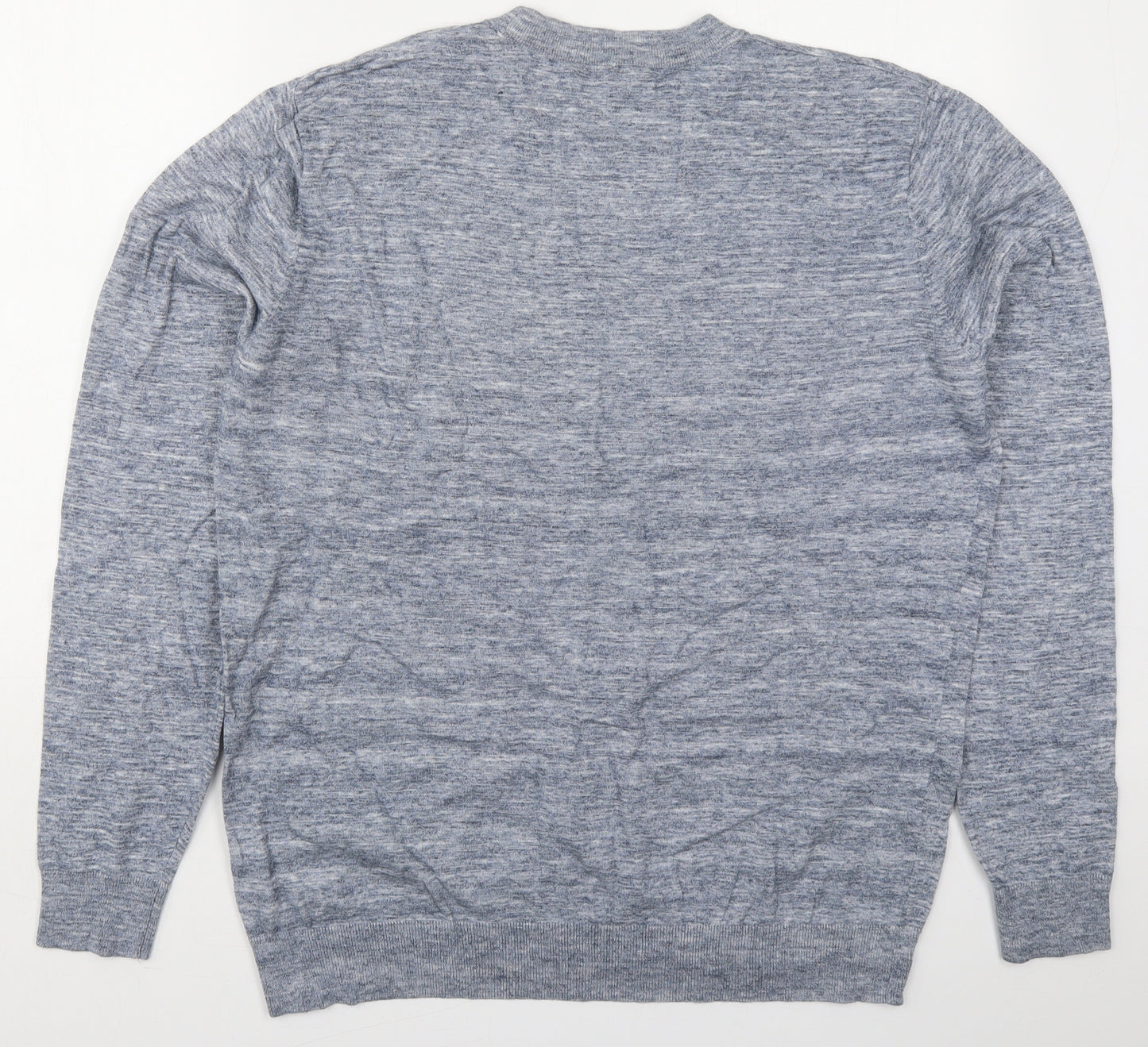 Peacocks Mens Blue Crew Neck  Cotton Pullover Jumper Size XL