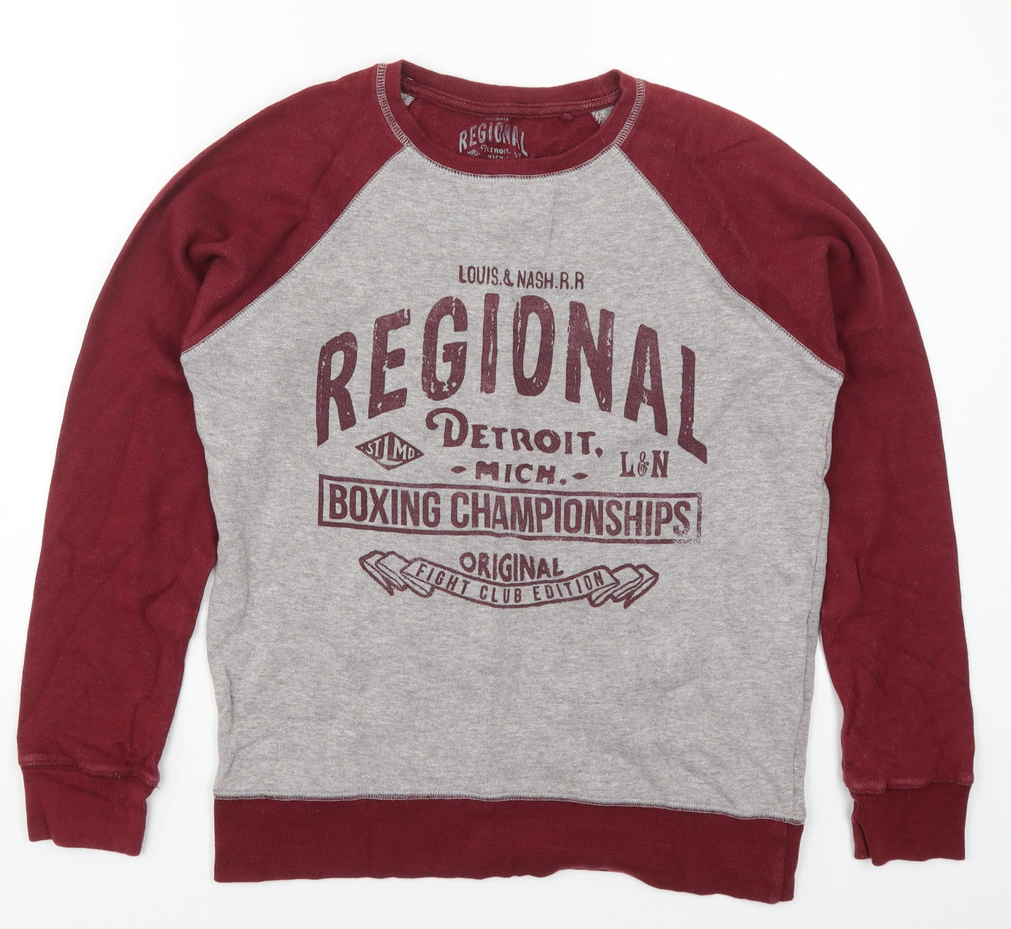 Peacocks Mens Red  Cotton Pullover Sweatshirt Size S   - Regional Detroit