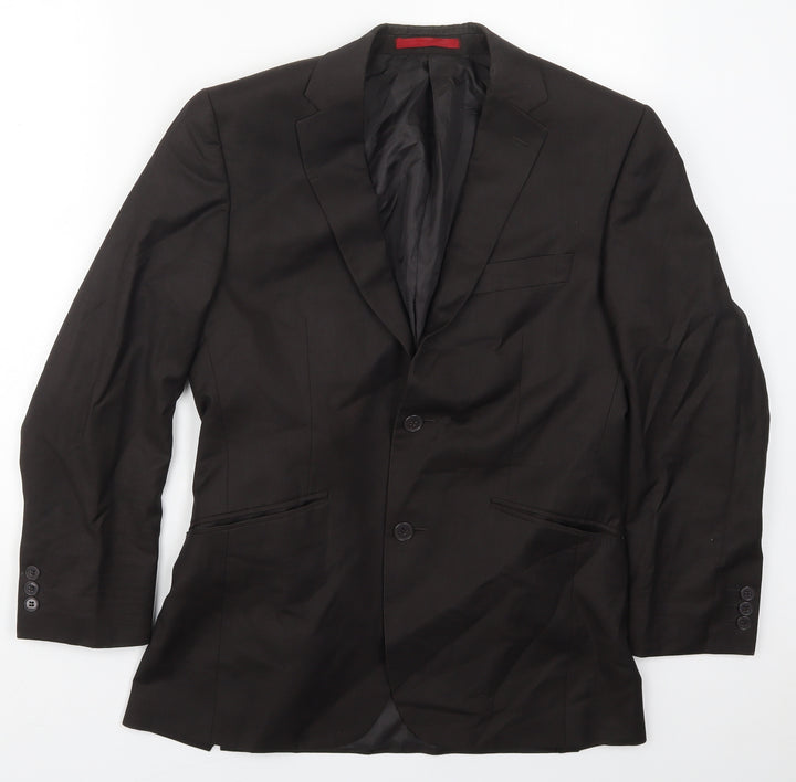 Preworn Mens Grey  Polyester Jacket Suit Jacket Size 36