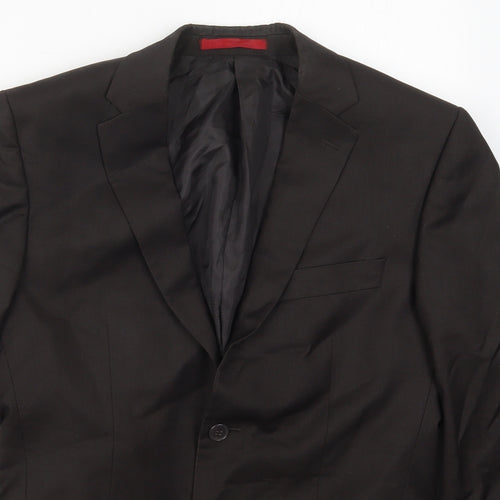 Preworn Mens Grey  Polyester Jacket Suit Jacket Size 36