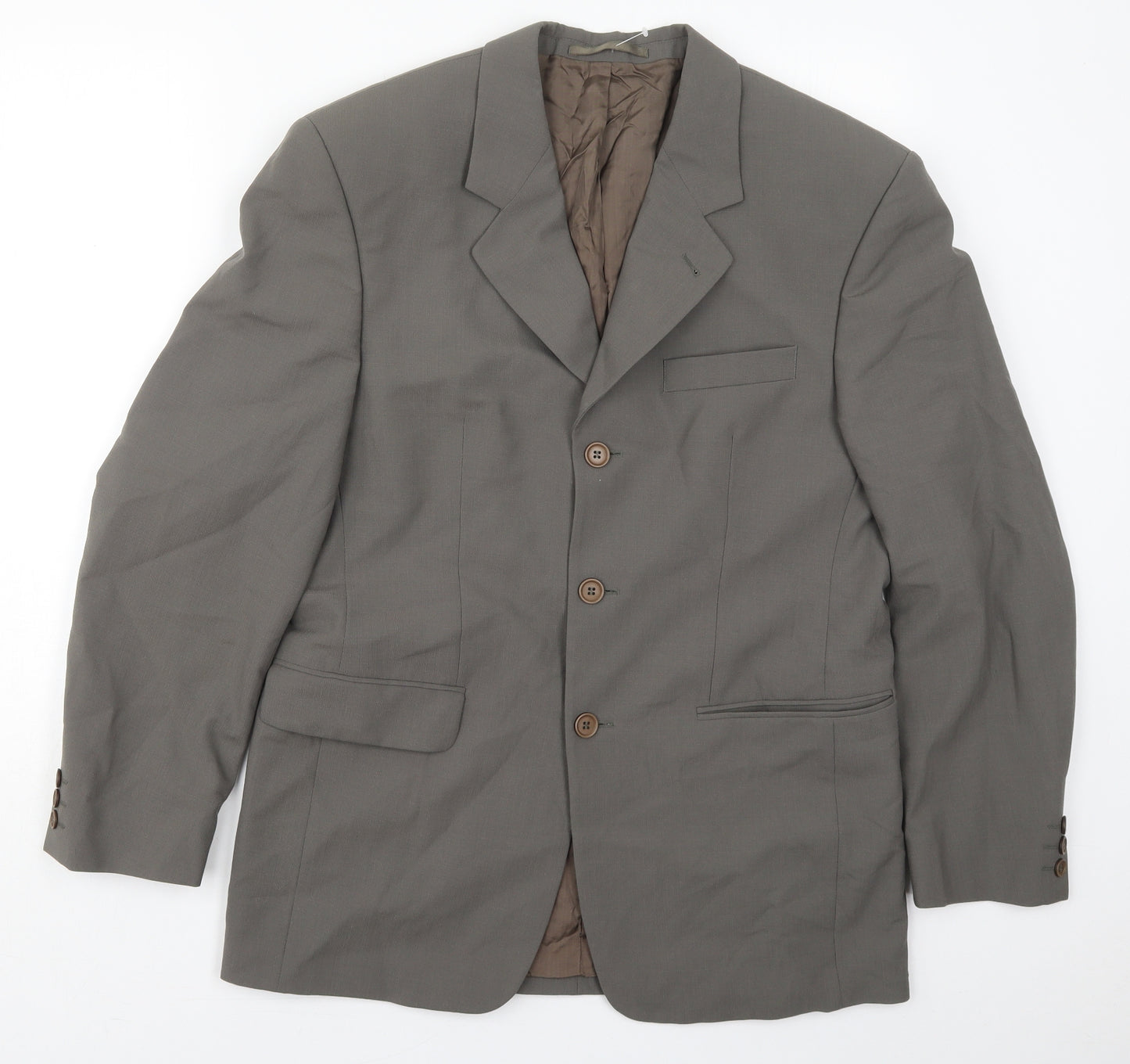 Preworn Mens Grey  Wool Jacket Suit Jacket Size 38