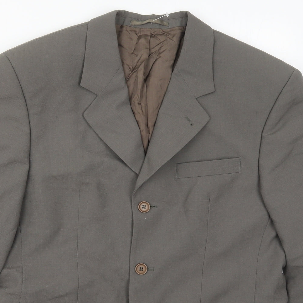 Preworn Mens Grey  Wool Jacket Suit Jacket Size 38