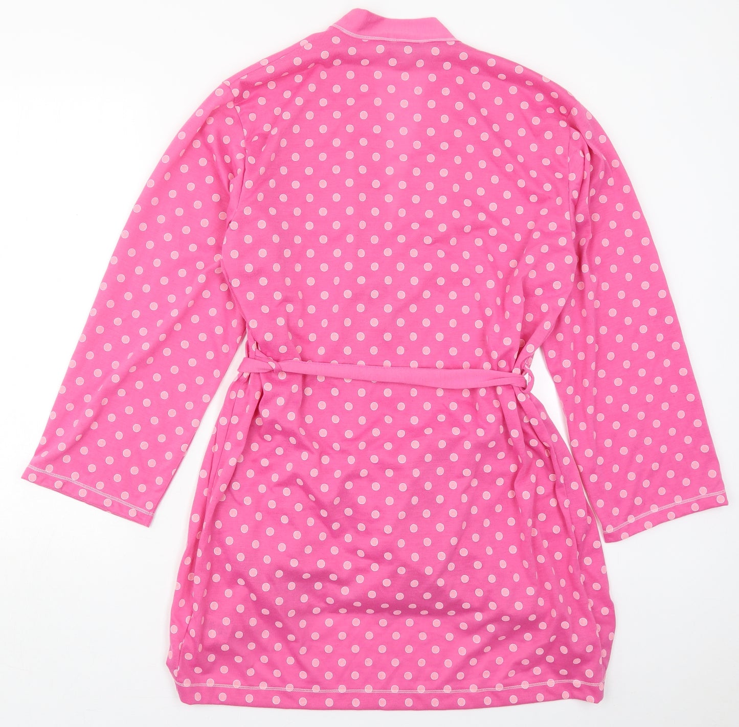 Matalan Womens Pink Polka Dot Polyester Kimono Robe Size S  Tie