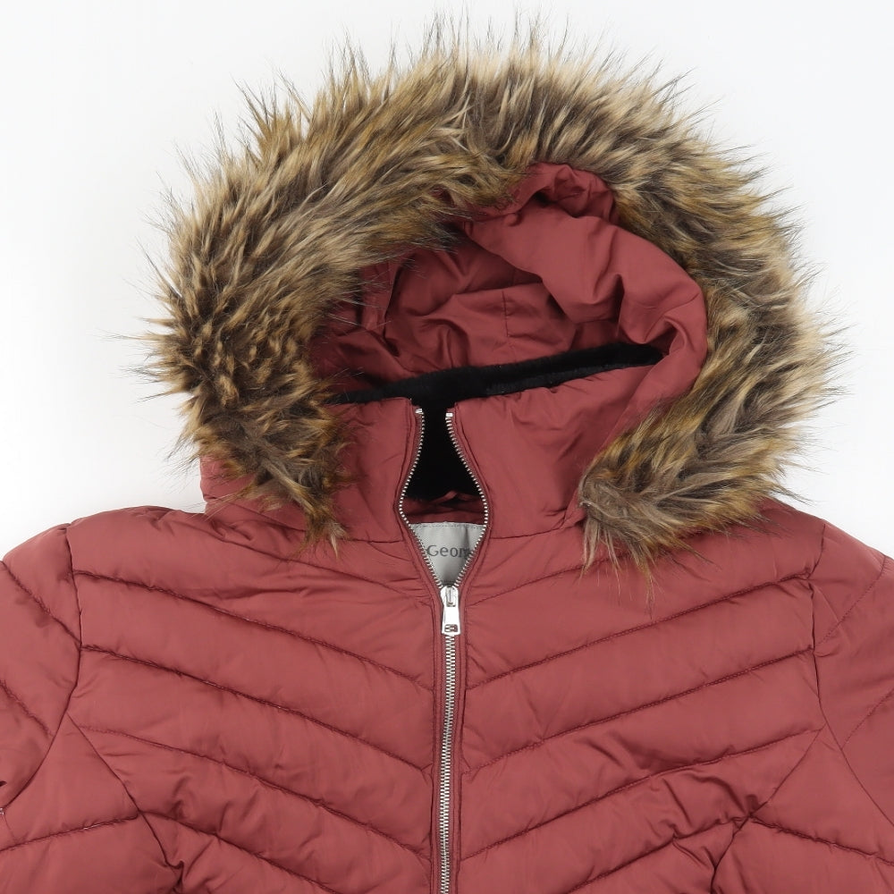 George Womens Pink   Quilted Coat Size 2XL  Zip