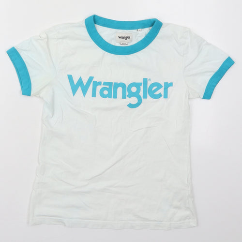 Wrangler Womens White  Cotton Basic T-Shirt Size S Crew Neck