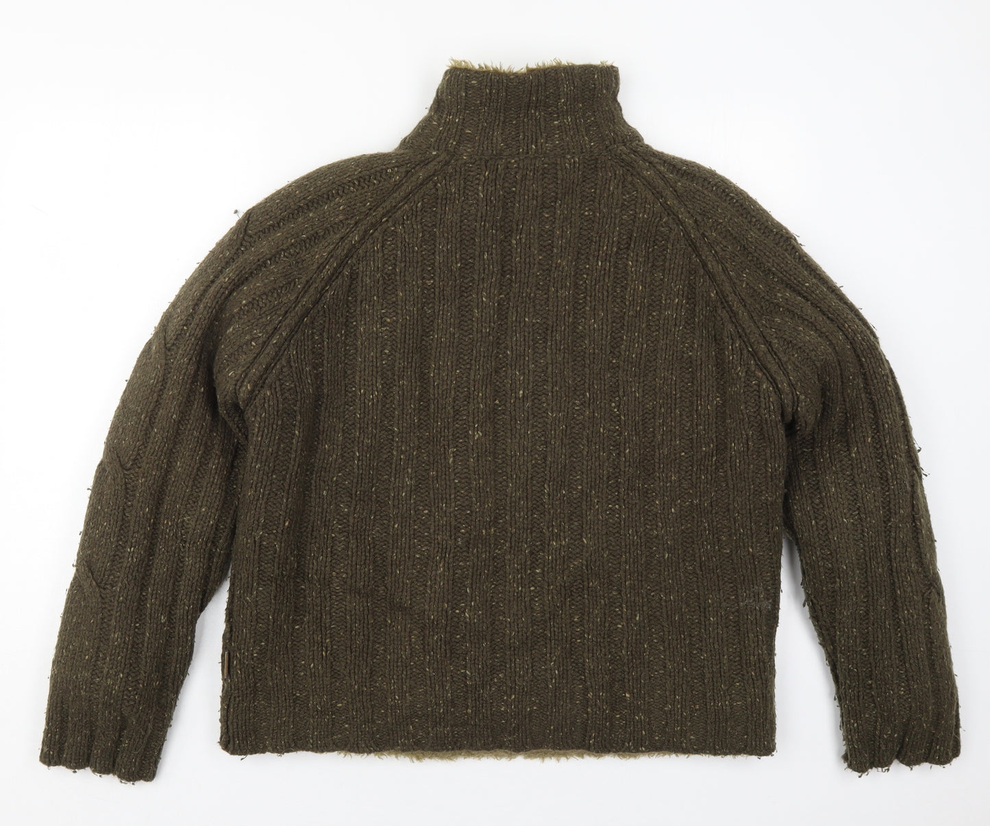 Fat Face Mens Green High Neck  Wool Pullover Jumper Size M