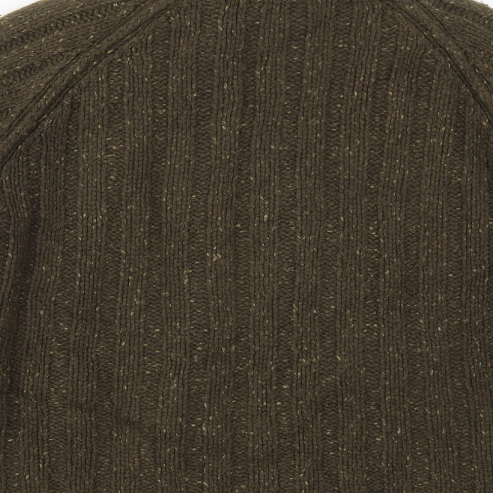 Fat Face Mens Green High Neck  Wool Pullover Jumper Size M