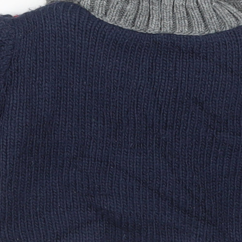 Nutmeg Boys Black Geometric Acrylic Cardigan Jumper One Size  Button