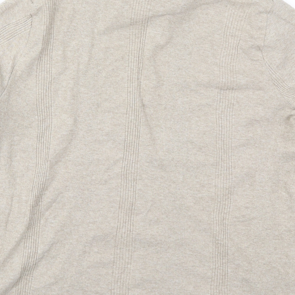 Marks and Spencer Womens Beige Roll Neck  Cotton Pullover Jumper Size 16