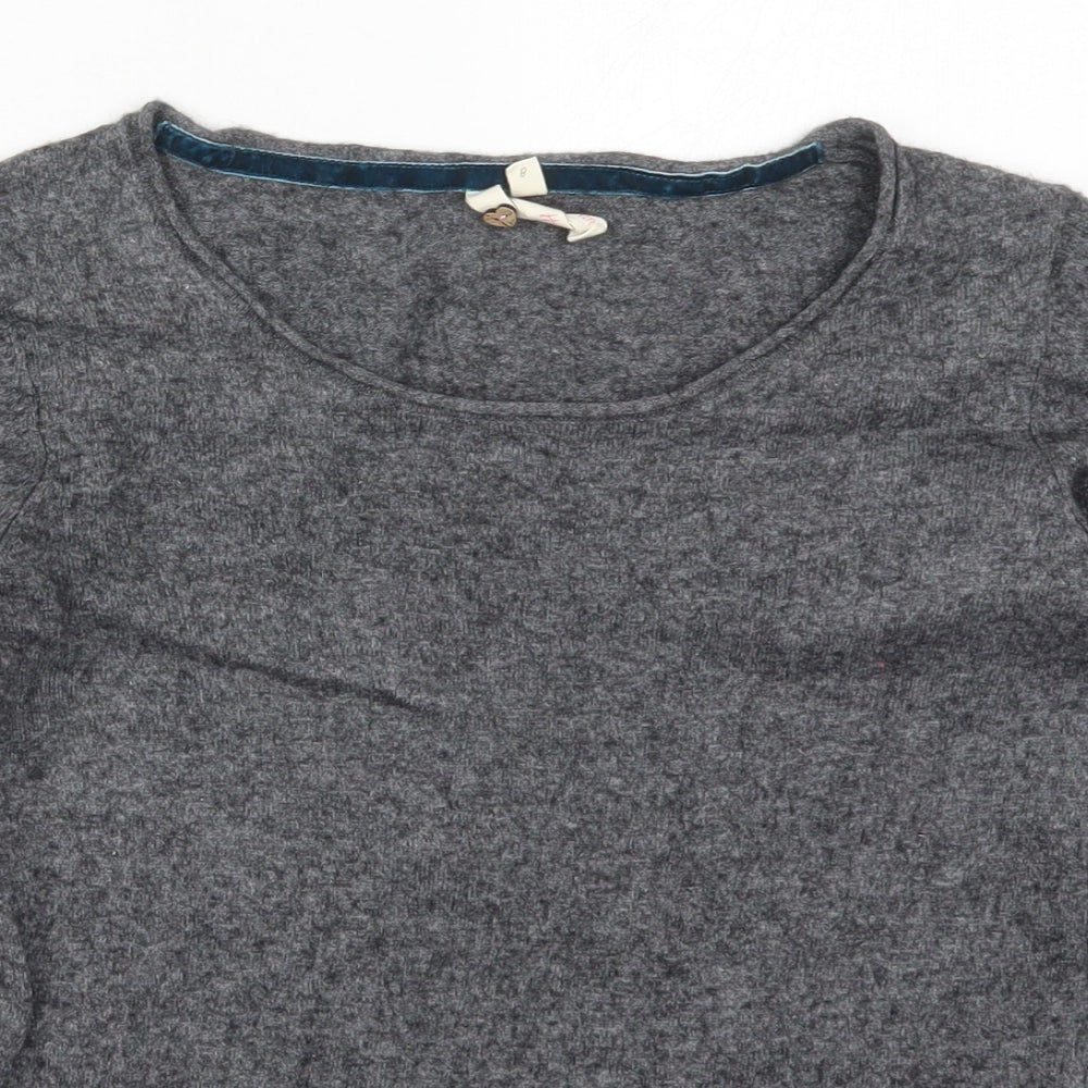 White Stuff Womens Grey Round Neck  Viscose Pullover Jumper Size 8