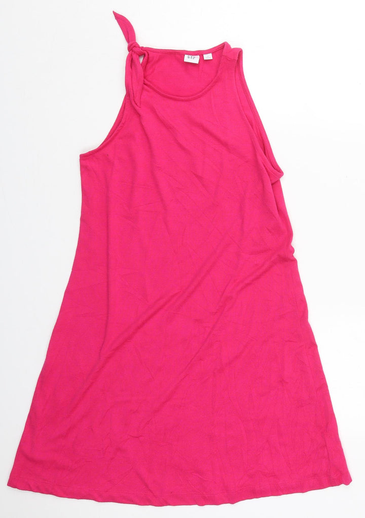 Gap Womens Pink Polyester Tank Dress Size XS Round Neck Pullover