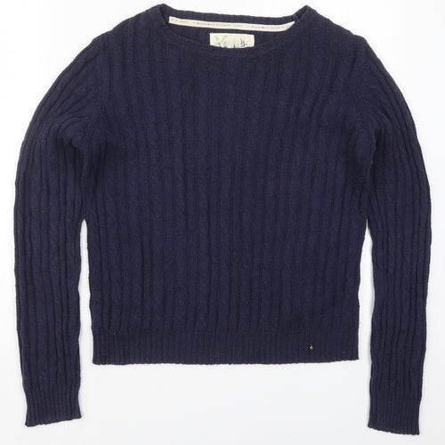 New Look Womens Blue Round Neck  Acrylic Pullover Jumper Size 14