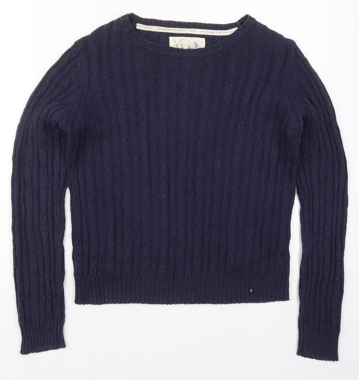 New Look Womens Blue Round Neck Acrylic Pullover Jumper Size 14