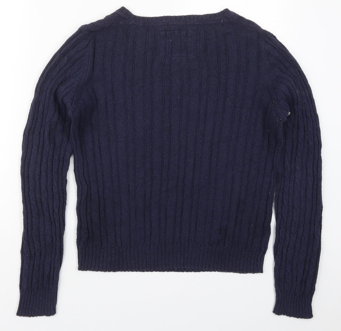 New Look Womens Blue Round Neck  Acrylic Pullover Jumper Size 14