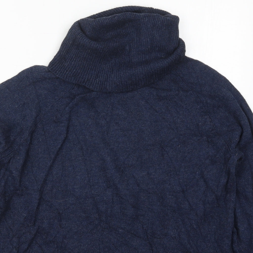 Dorothy Perkins Womens Blue Roll Neck  Viscose Pullover Jumper Size 14