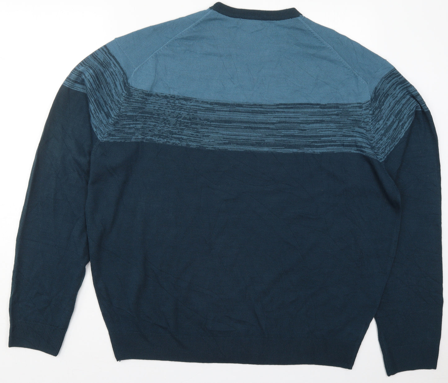 James Pringle Mens Blue Crew Neck  Acrylic Pullover Jumper Size 2XL