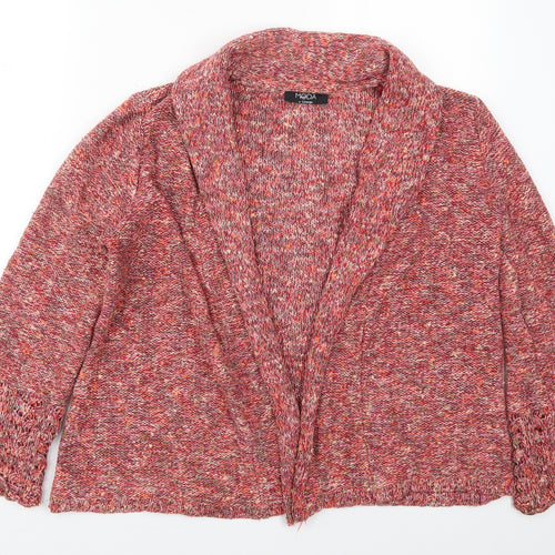 George Womens Pink V-Neck  Acrylic Cardigan Jumper Size 14