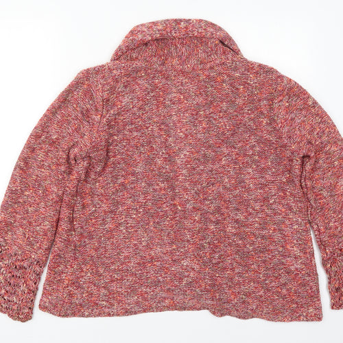 George Womens Pink V-Neck  Acrylic Cardigan Jumper Size 14