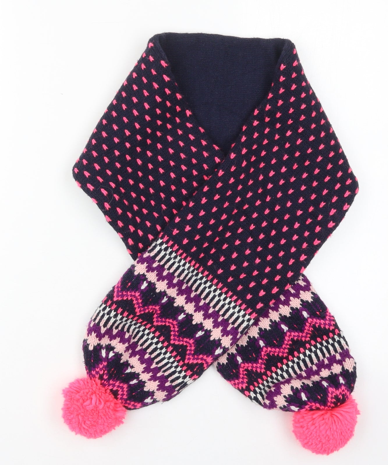 H&M Womens Blue Geometric Acrylic  Scarf