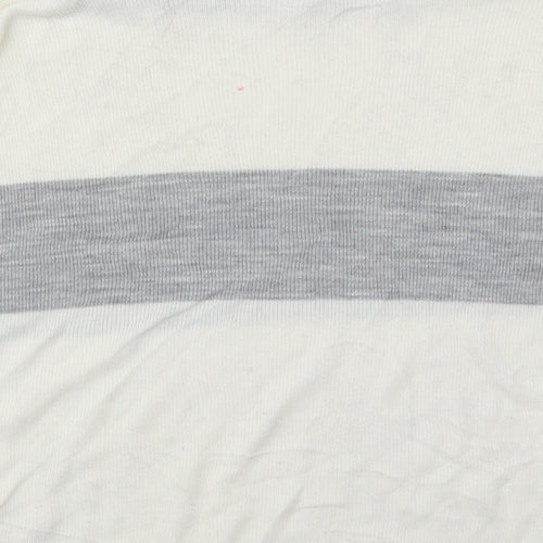 In the Style Womens Ivory Boat Neck Striped Acrylic Pullover Jumper Size 10   - Grey