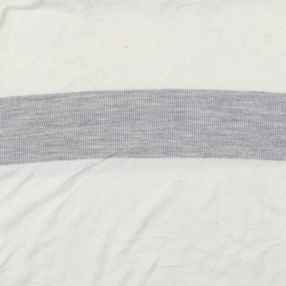 In the Style Womens Ivory Boat Neck Striped Acrylic Pullover Jumper Size 10   - Grey