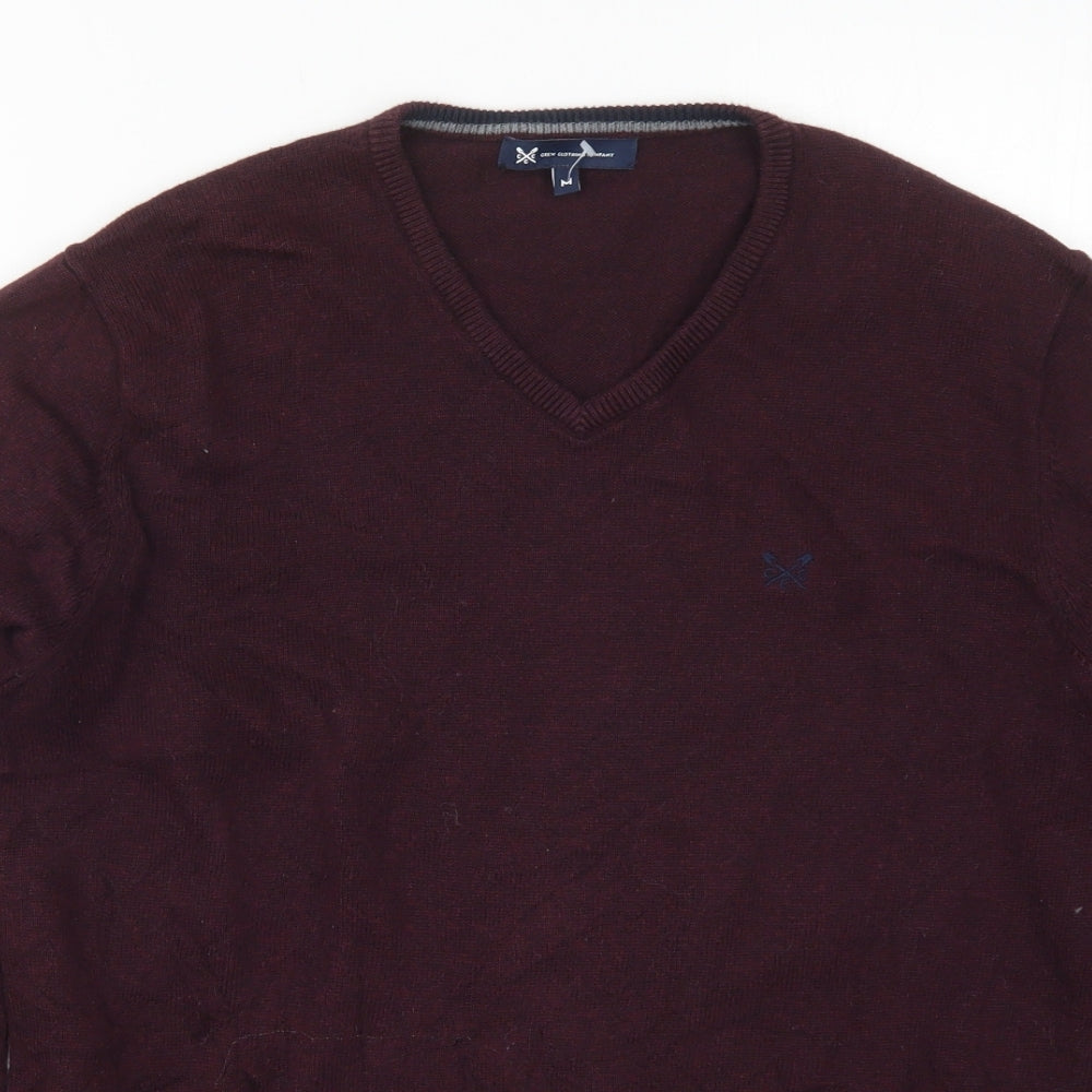 Crew Clothing Mens Purple V-Neck  Acrylic Pullover Jumper Size M