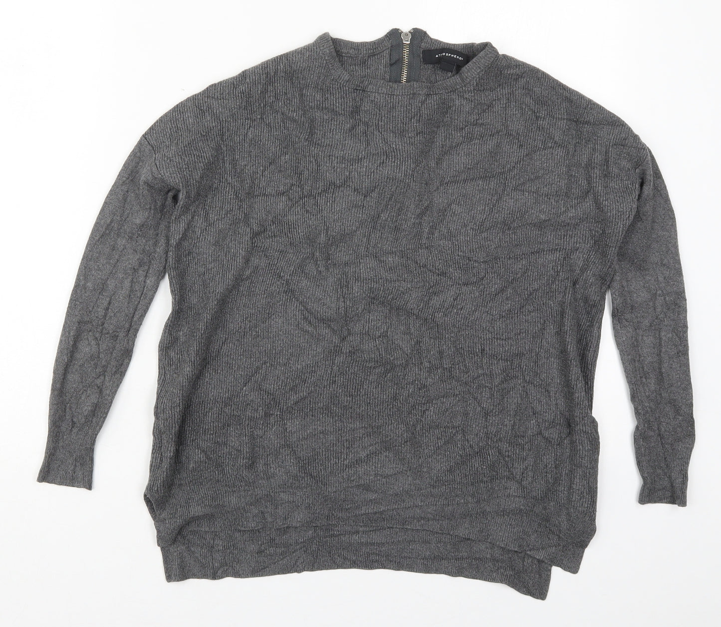 Atmosphere Womens Grey Crew Neck  Viscose Pullover Jumper Size 6