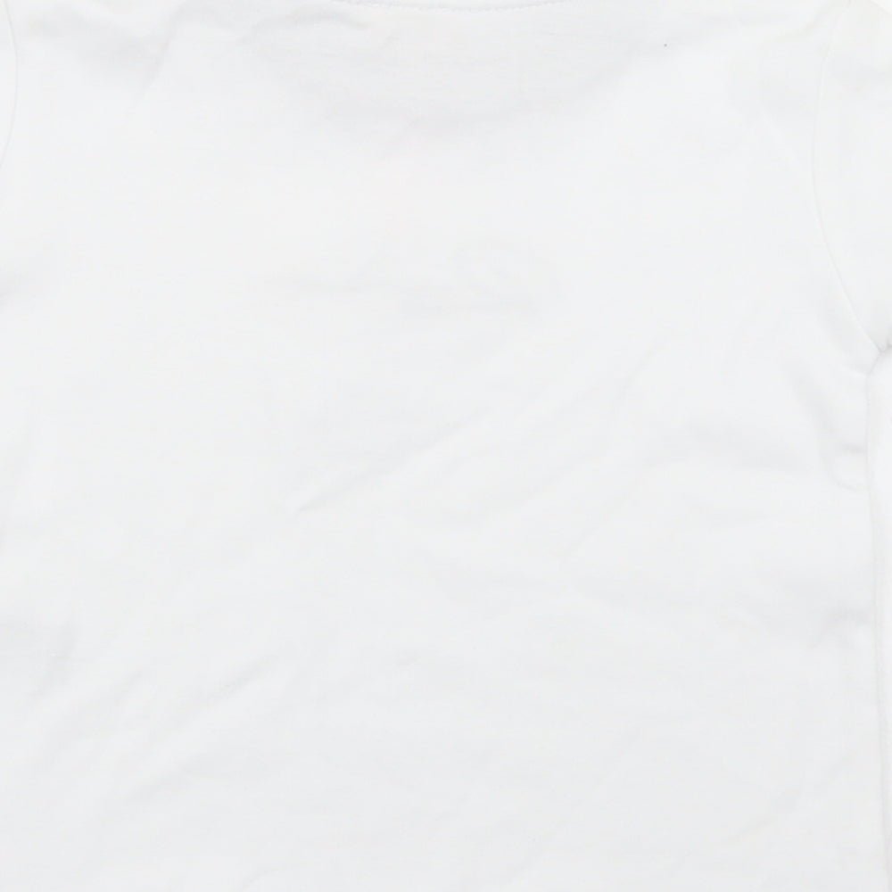 River Island Boys White  Cotton Basic T-Shirt Size 18-24 Months Crew Neck