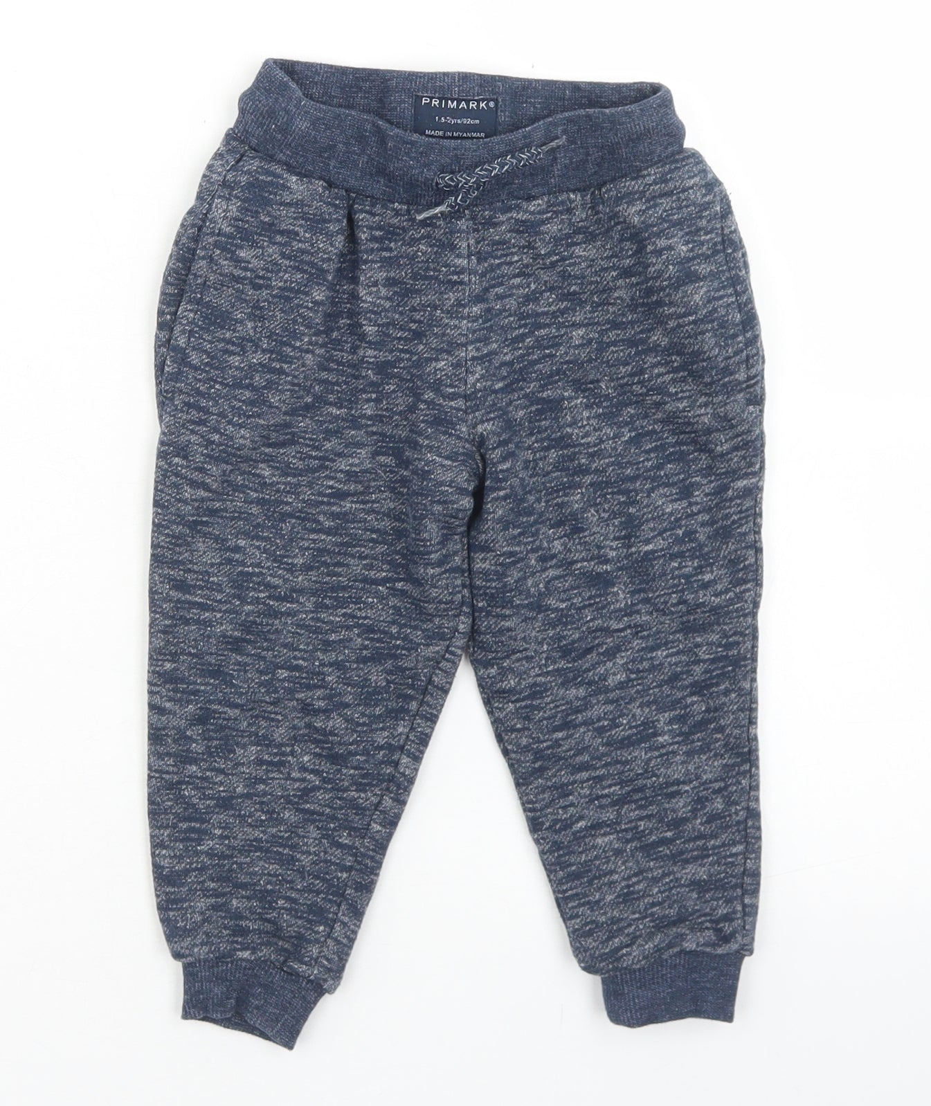 Primark Boys Blue  Cotton Jogger Trousers Size 18-24 Months  Drawstring