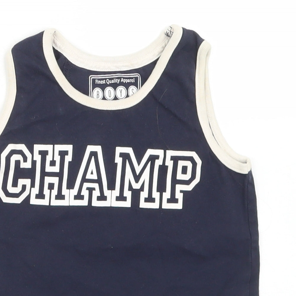 Matalan Boys Blue  Cotton Basic Button-Up Size 3 Years Round Neck  - Champ