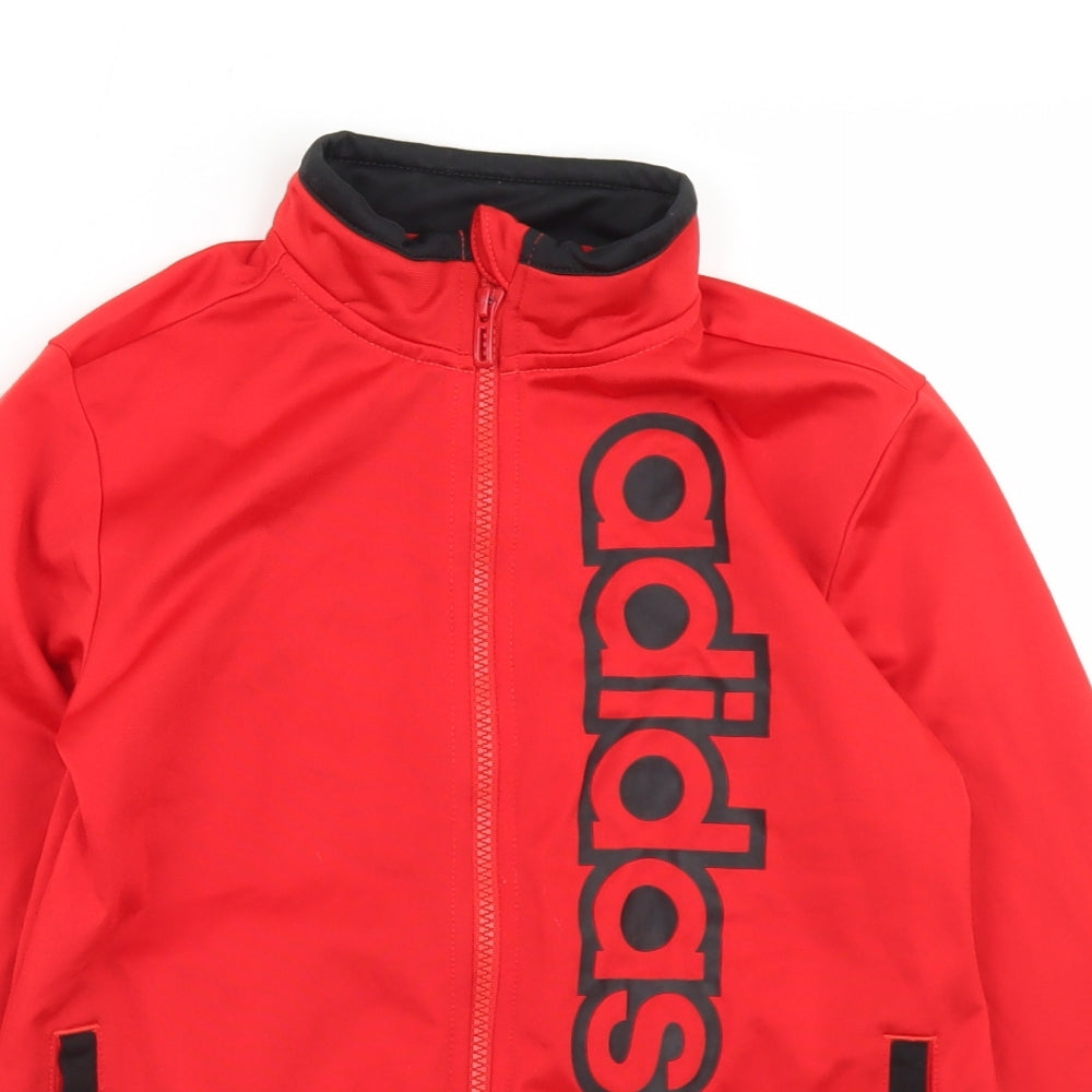 adidas Boys Red   Jacket  Size 9-10 Years  Zip