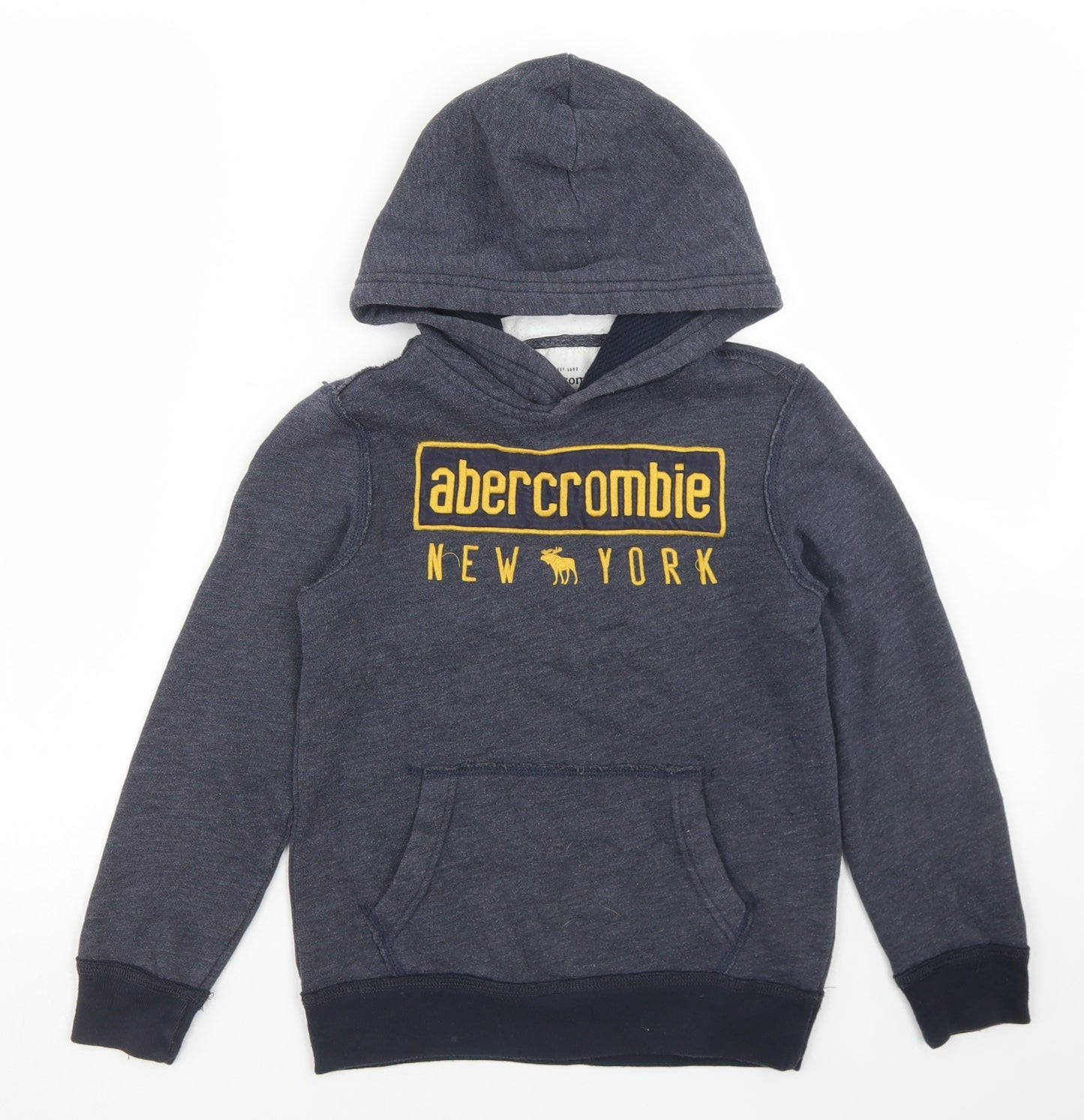 abercrombie kids Boys Blue  Cotton Pullover Hoodie Size 7-8 Years