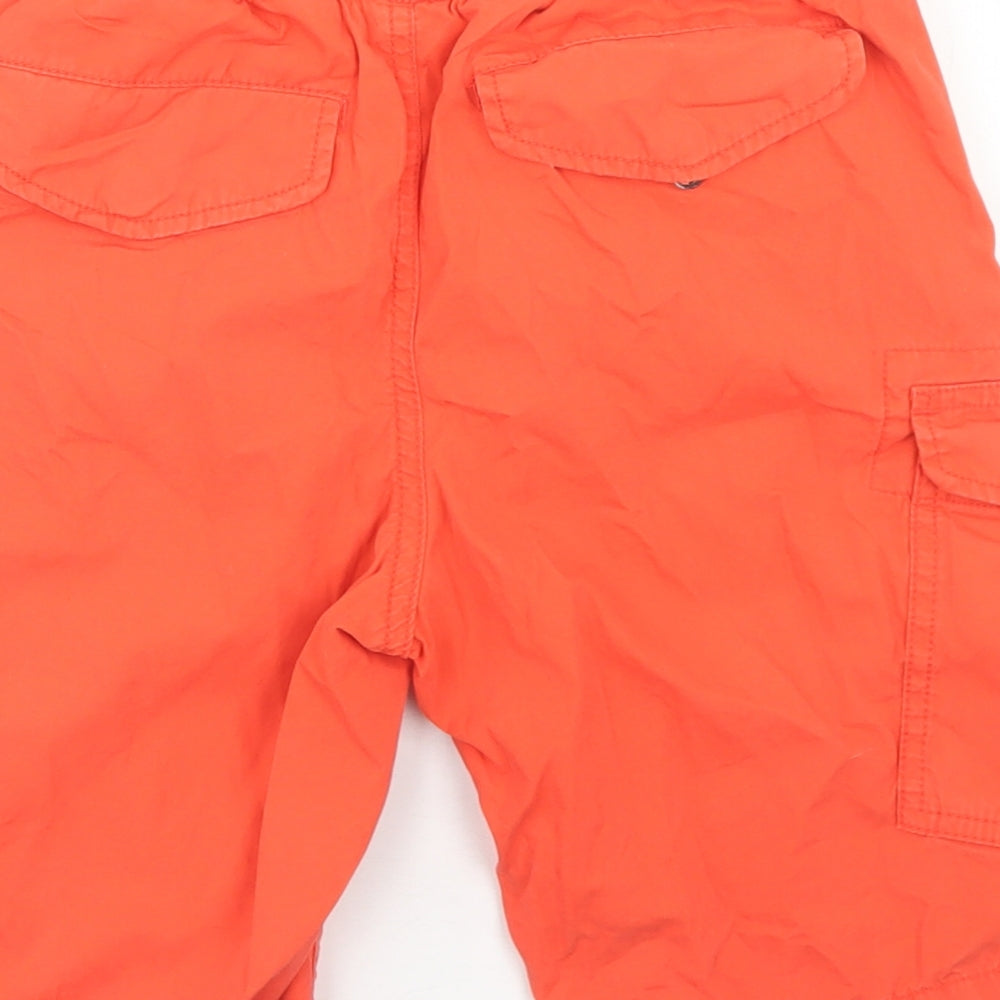 Gap Boys Orange  Cotton Cargo Shorts Size 8-9 Years  Regular Drawstring