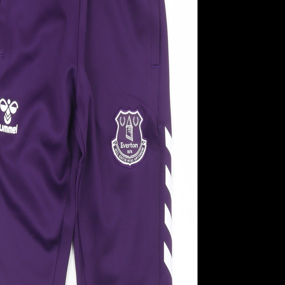 Hummel Boys Purple  Polyester Jogger Trousers Size 8 Years  Regular Drawstring - Everton FC