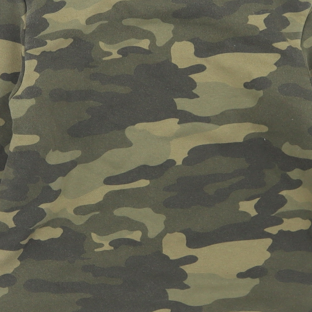 Marks and Spencer Boys Green Camouflage Cotton Pullover Sweatshirt Size 6-7 Years