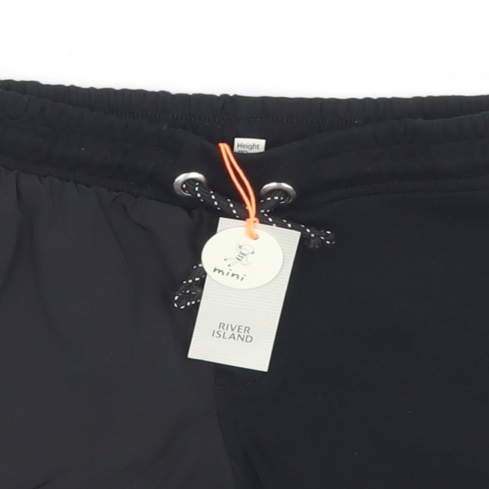 River Island Boys Black  Cotton Sweat Shorts Size 4-5 Years  Regular Drawstring