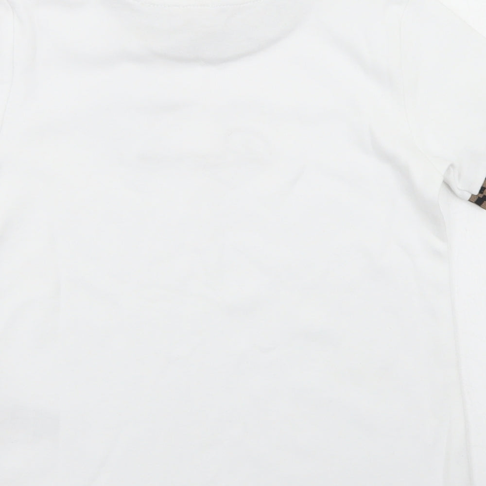 River Island Boys White  Cotton Basic T-Shirt Size 4-5 Years Crew Neck